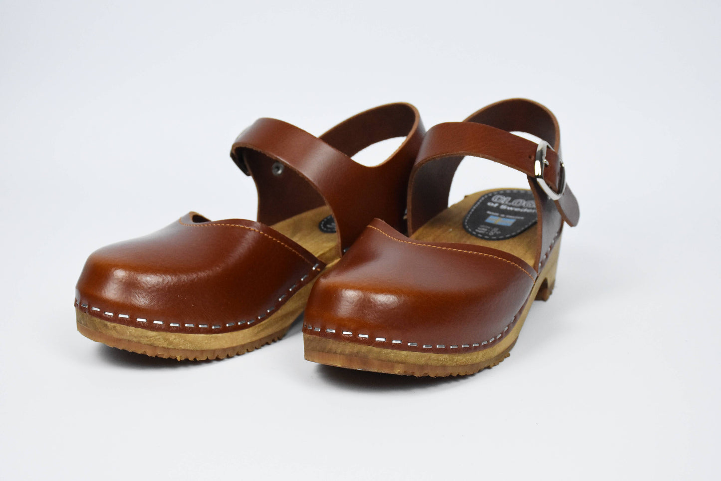 Brauner Elsa Clog (Cognac) - Vorderansicht