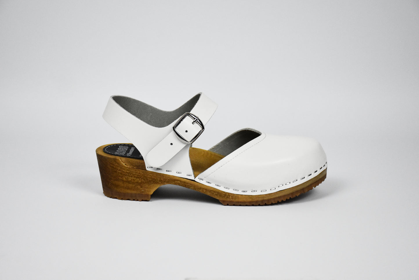 Weißer Elsa Clog (White) - Seitenansicht